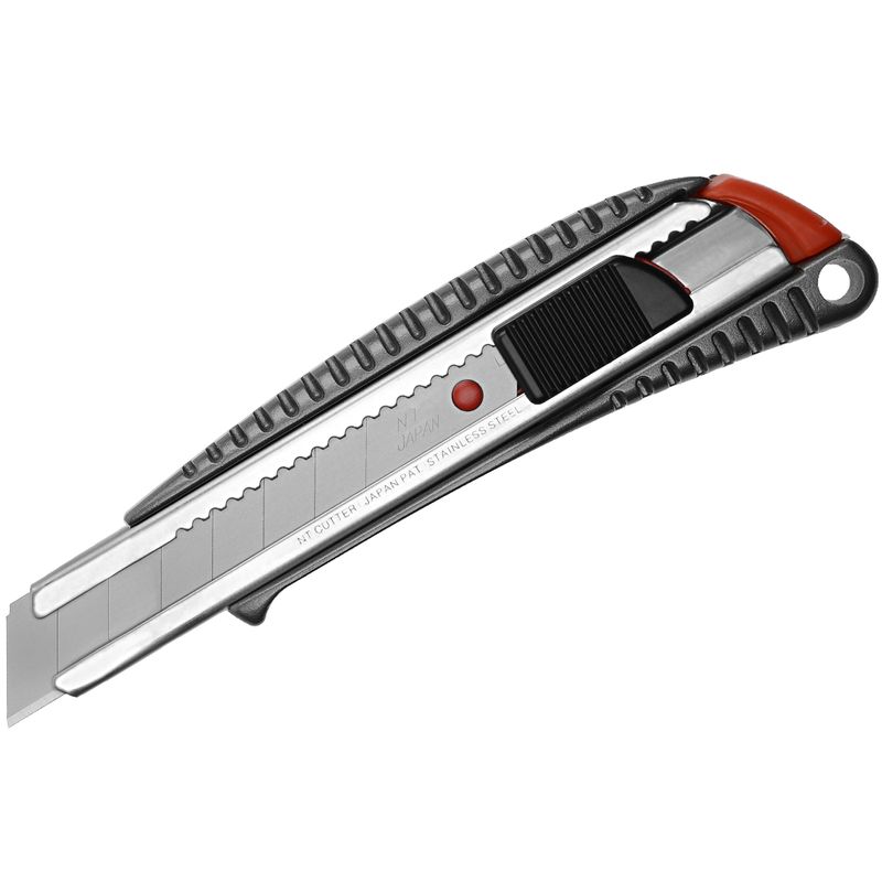 Нож канцелярский большой, лезвие 18 мм, металлические направляющие, металлический корпус, АВТОLOCK, угол лезвия 58 градусов