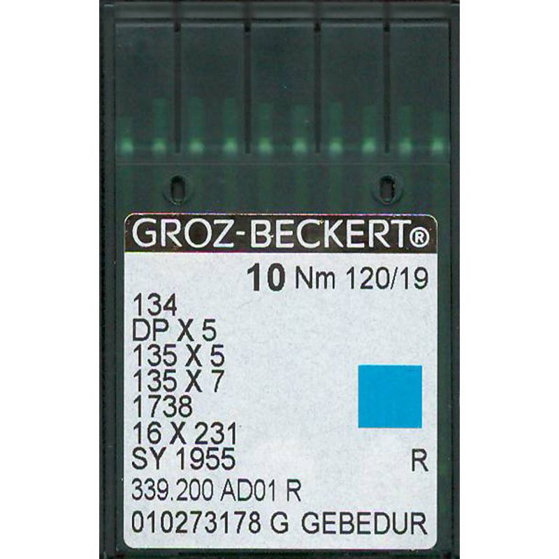 Иглы 134 R GEBEDUR, №120, GB, (DPx5, 135x5, 135x7, 1738, 16x231, SY1955), 1 уп.=10 шт.