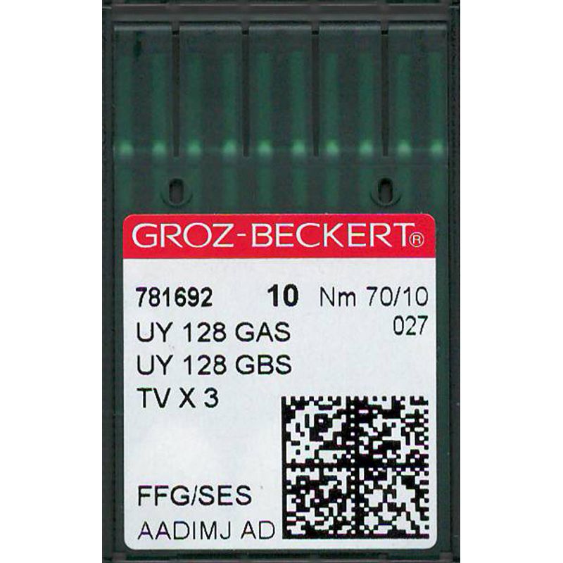 Иглы UY128GAS FFG/SES, № 70, GB, (UY128GBS, 1280, 149x3, 149x31, TVx3), 1 уп.=10 шт.