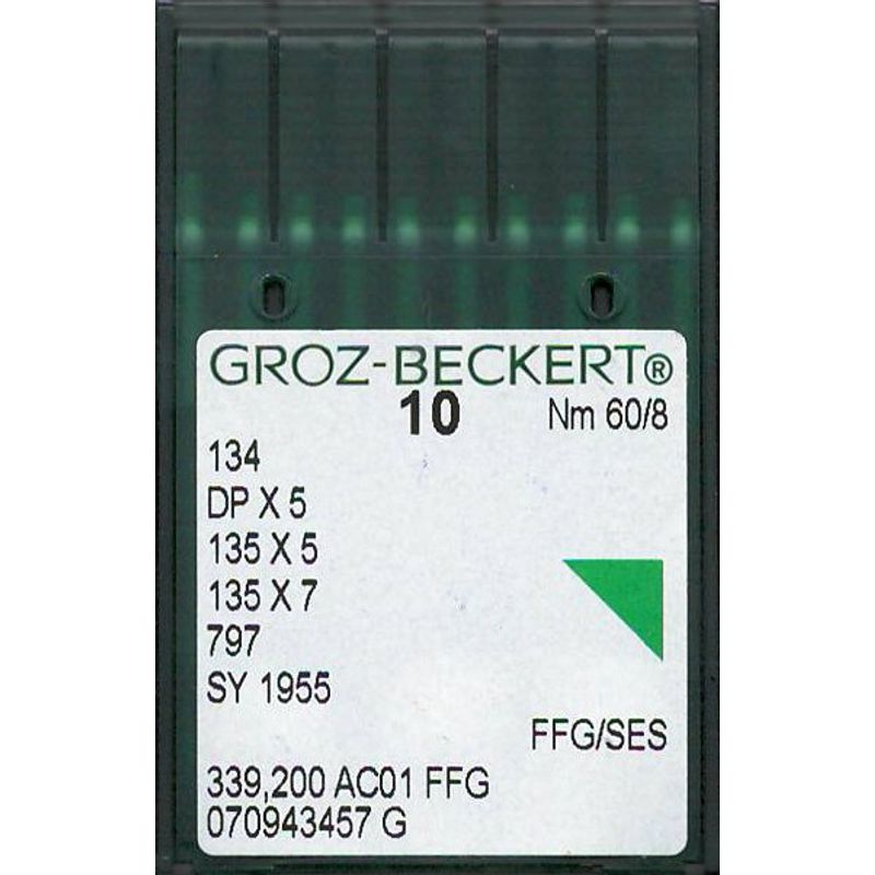 Иглы 134 FG/SUK, №60, ГБ, (DPx5, 135x5, 135x7, 797, SY1955), 1уп. =10шт