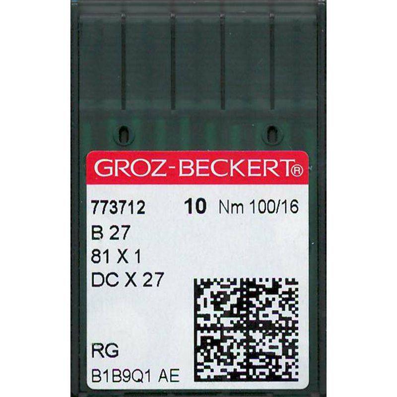 Иглы B27 RG, №100, GB, (81x1, DCx27, DCx1, MY1023, SY6120), 1 уп.=10 шт.