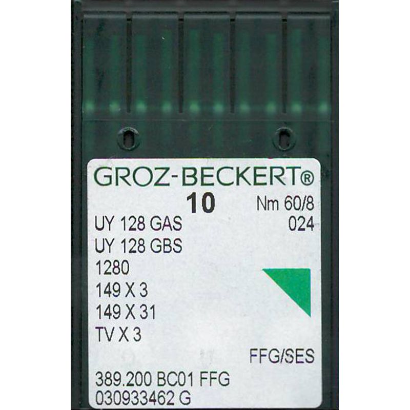 Иглы UY128GAS FFG/SES, № 60, GB, (UY128GBS, 1280, 149x3, 149x31, TVx3), 1 уп.=10 шт.