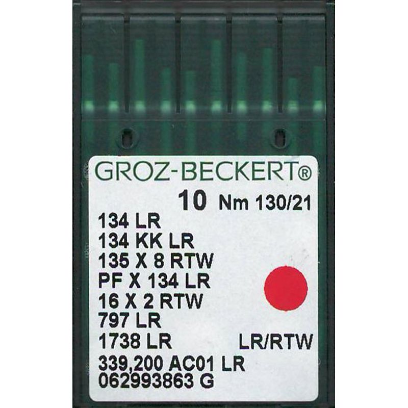 Иглы 134 LR/RTW, №130, GB, (135x8, PFx134, 797), 1 уп.=10 шт.