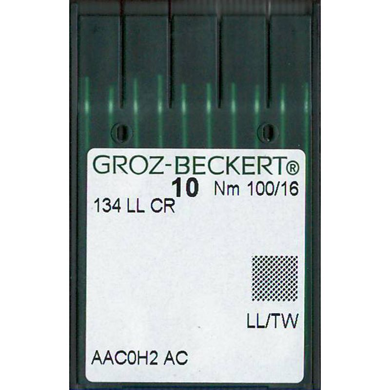 Иглы 134 LLCR LL/TW, №100, GB, (135x8TW, 134 LL, 134КК), 1уп. =10шт