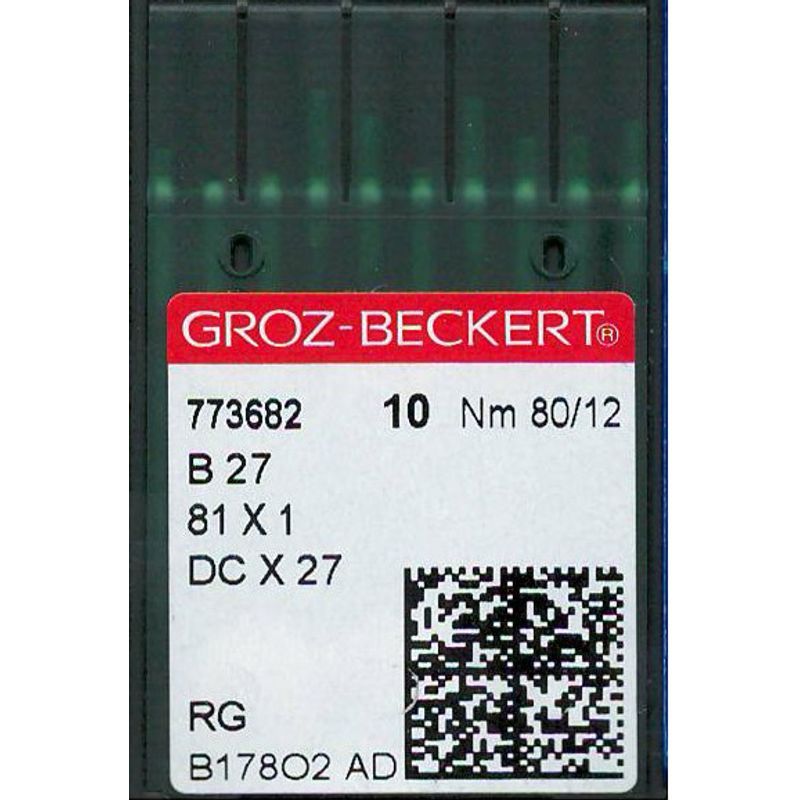 Иглы B27 RG, № 80, GB, (81x1, DCx27, DCx1, MY1023, SY6120), 1 уп.=10 шт.