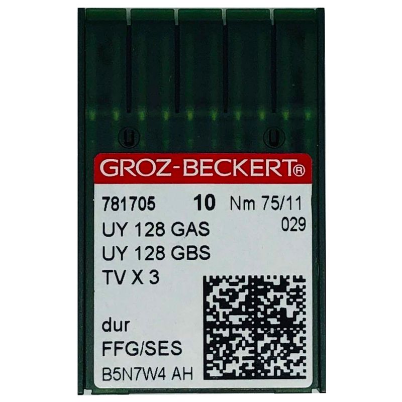 Иглы UY128GAS FFG/SES, № 75, GB, (UY128GBS, 1280, 149x3, 149x31, TVx3), 1 уп.=10 шт.