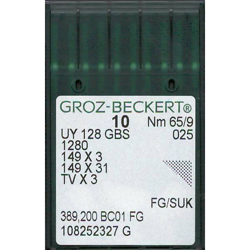Иглы UY128GAS FG/SUK, № 65, GB, (UY128GBS, 1280, 149x3, 149x31, TVx3), 1 уп.=10 шт.