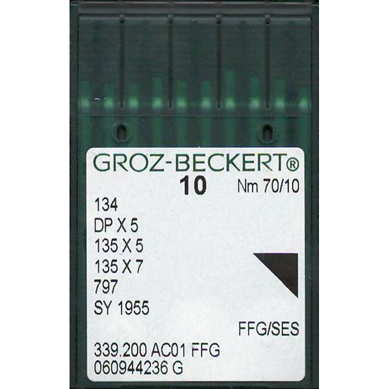 Иглы 134 FFG/SES, № 70, GB, (DPx5, 135x5, 135x7, 797, SY1955), 1 уп.=10 шт.