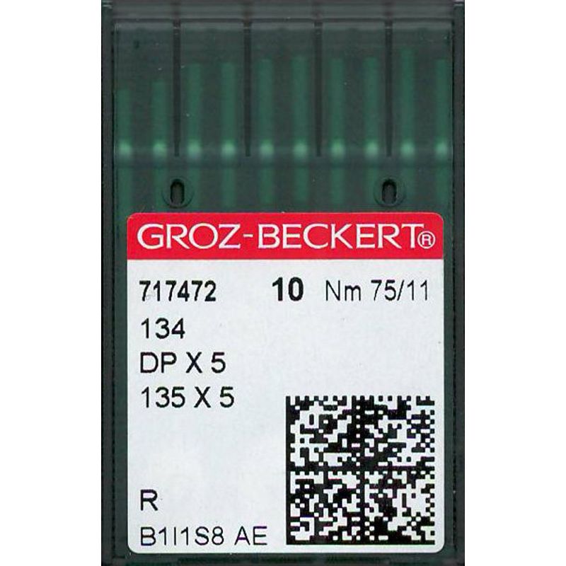 Иглы 134 R, № 75, GB, (DPx5, 135x5, 135x7, 797, SY1955), 1 уп.=10 шт.