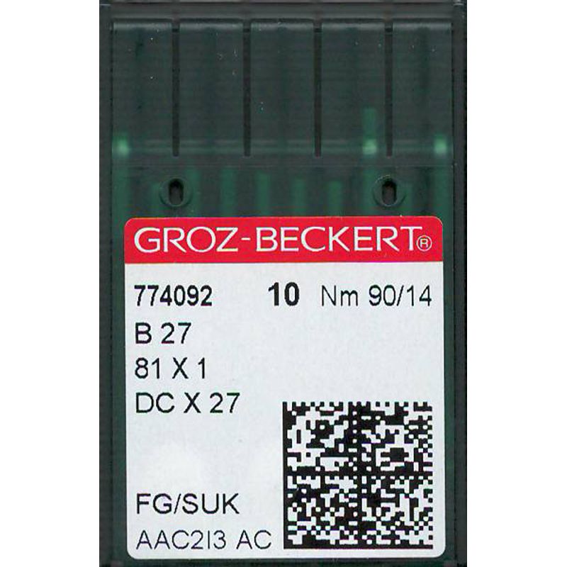 Иглы B27 FG/SUK, № 90, GB, (81x1, DCx27, DCx1, MY1023, SY6120), 1 уп.=10 шт.