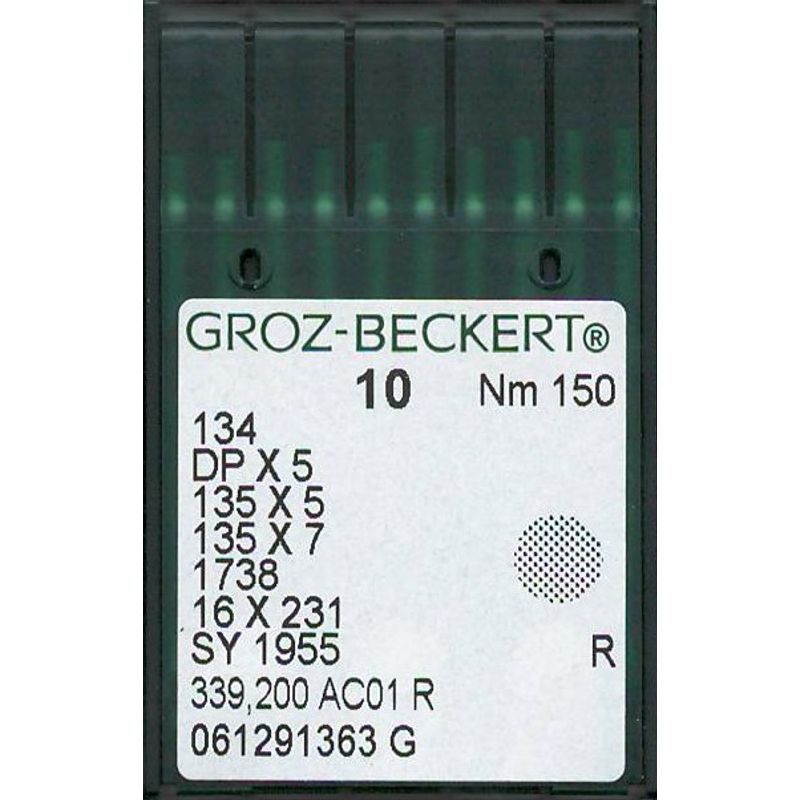 Иглы 134 R, №150, GB, (DPx5, 135x5, 135x7, 797, SY1955), 1 уп.=10 шт.