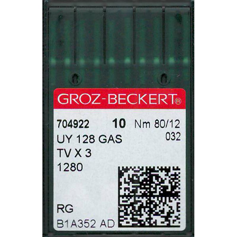 Иглы UY128GAS RG, № 80, GB, (1280, 149x3, 149x31, TVx3), 1 уп.=10 шт.