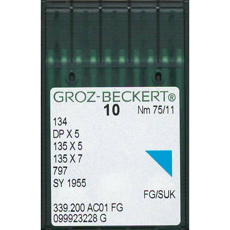 Иглы 134 FG/SUK, № 75, GB, (DPx5, 135x5, 135x7, 797, SY1955), 1 уп.=10 шт.