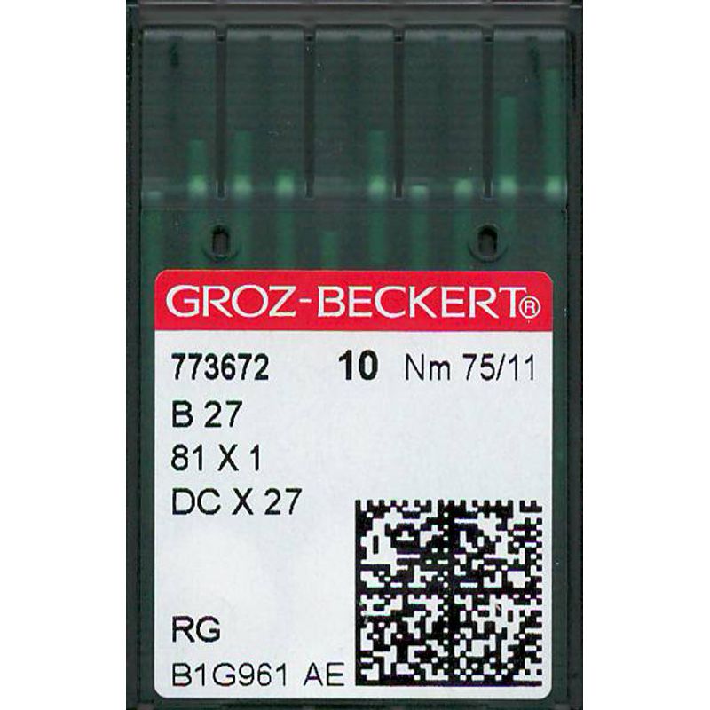 Иглы B27 RG, № 75, GB, (81x1, DCx27, DCx1, MY1023, SY6120), 1 уп.=10 шт.