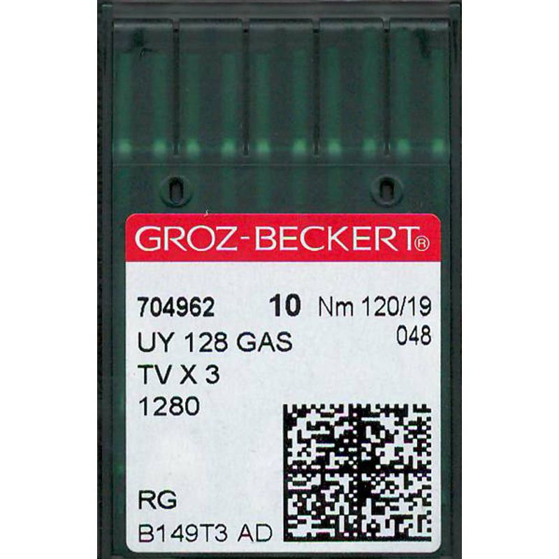 Иглы UY128GAS RG, №120, GB, (1280, 149x3, 149x31, TVx3), 1 уп.=10 шт.