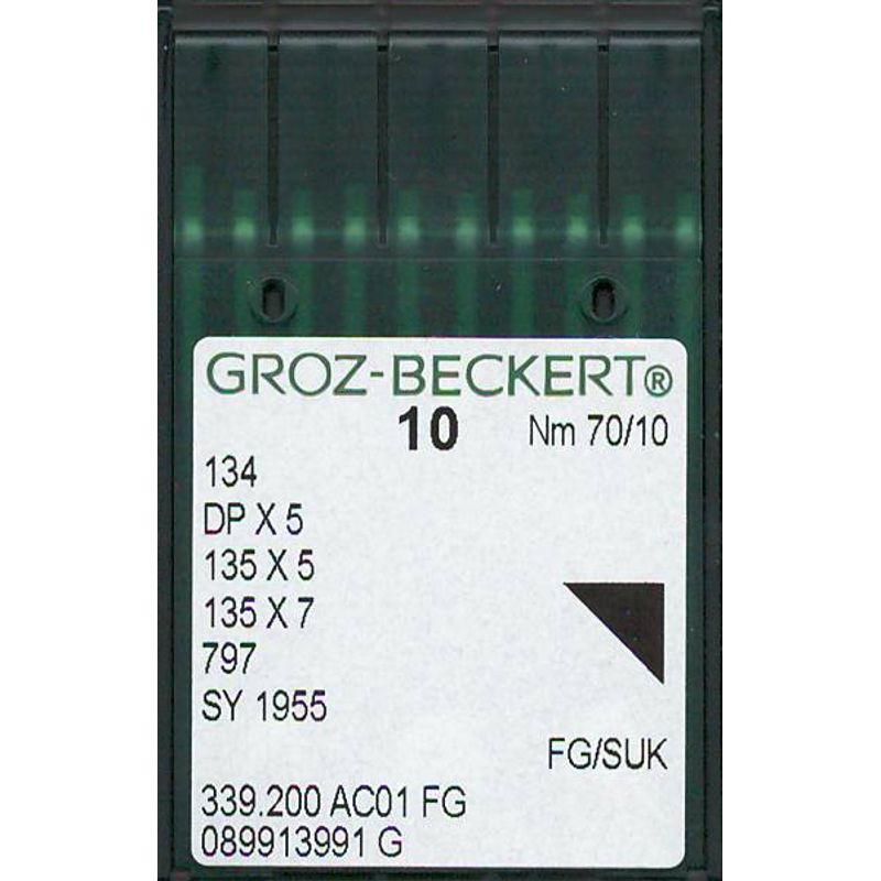 Иглы 134 FG/SUK, № 70, GB, (DPx5, 135x5, 135x7, 797, SY1955), 1 уп.=10 шт.