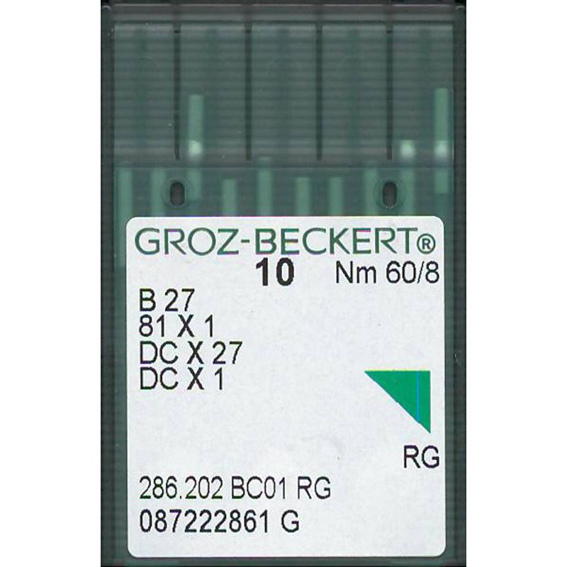 Иглы B27 RG, № 60, GB, (81x1, DCx27, DCx1, MY1023, SY6120), 1 уп.=10 шт.