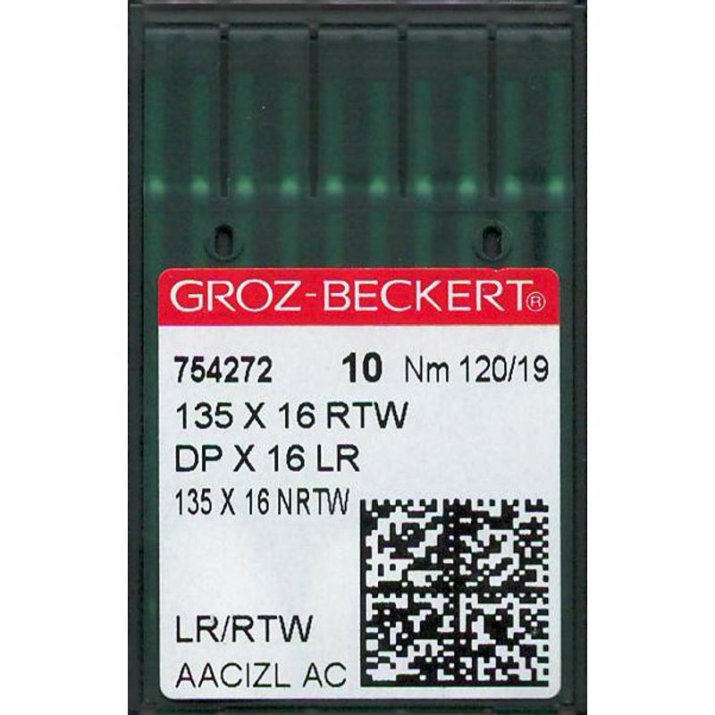 Иглы 135x16 LR/RTW, №120, GB, (DPx16, 135x16NRTW), 1 уп.=10 шт.
