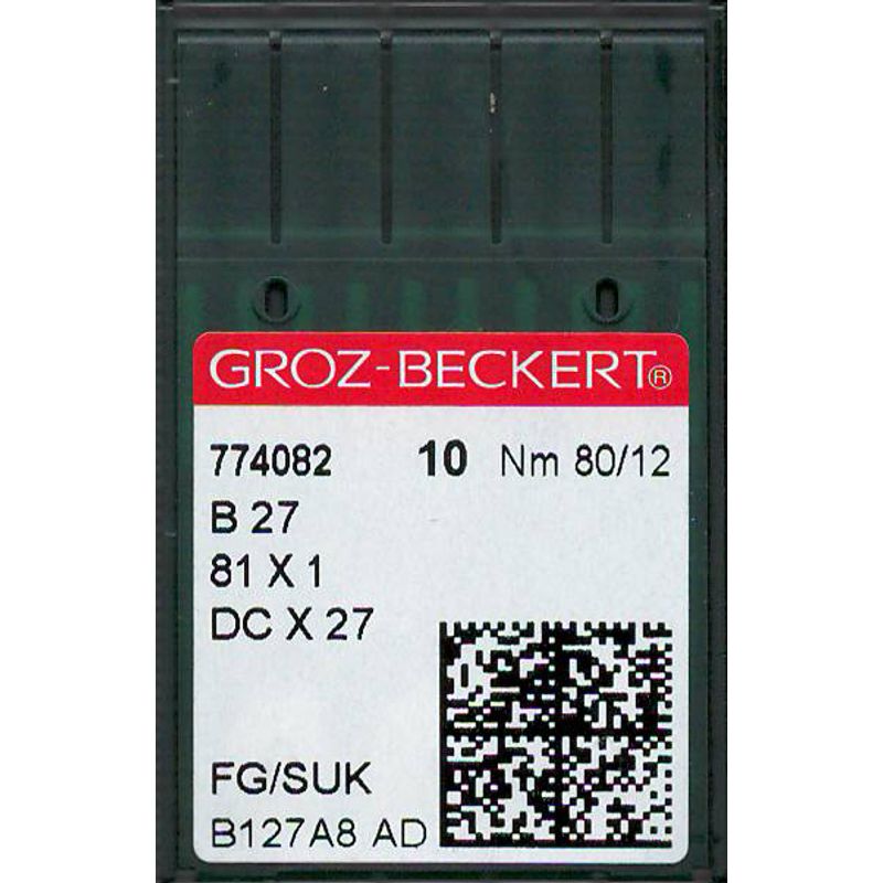 Иглы B27 FG/SUK, № 80, GB, (81x1, DCx27, DCx1, MY1023, SY6120), 1 уп.=10 шт.