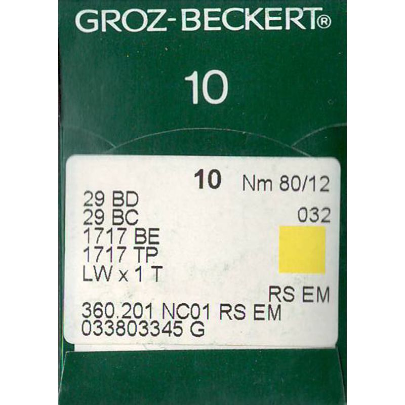 Иглы 29BD RS EM, № 80, GB, (29BC, 1717BE, 1717TP, LWx1T), 1 уп.=10 шт.