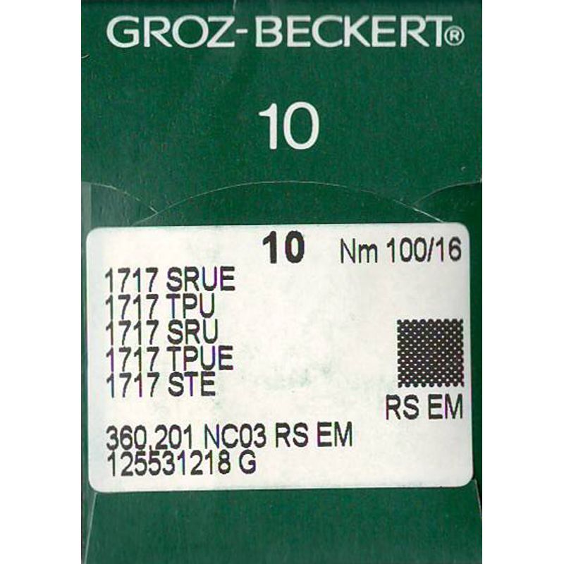 Иглы 1717SRUE RS EM, №100, GB, (1717TPU, 1717SRU, 1717TPUE, 1717STE), 1 уп.=10 шт.