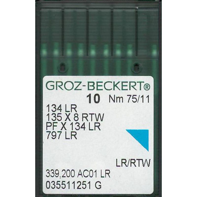 Иглы 134 LR/RTW, № 75, GB, (135x8, PFx134, 797), 1 уп.=10 шт.