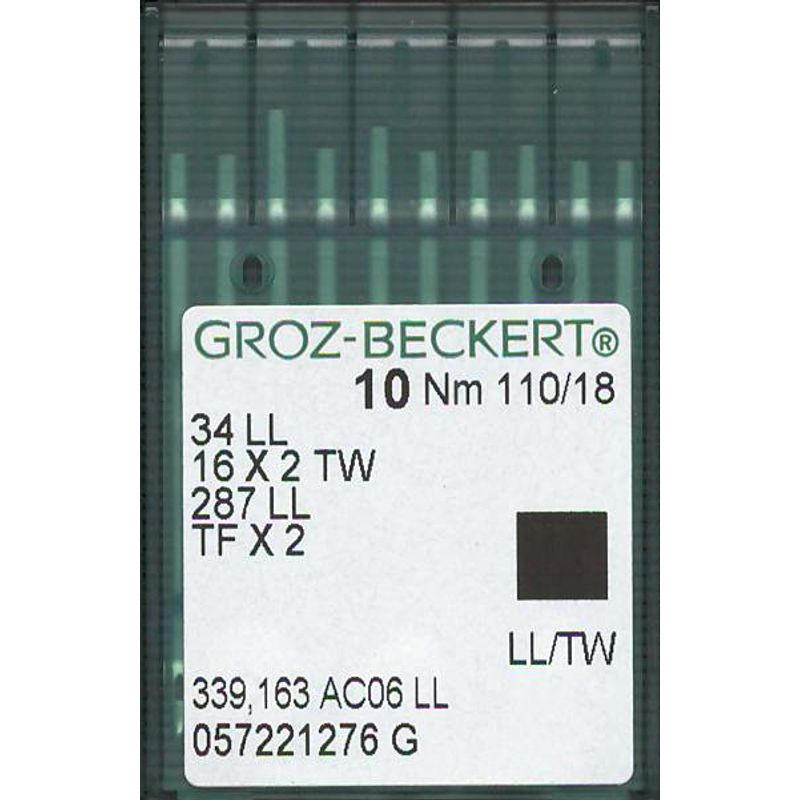 Иглы 34 LL/TW, №110, GB, (16x2TW, 287LL, TFx2), 1 уп.=10 шт.