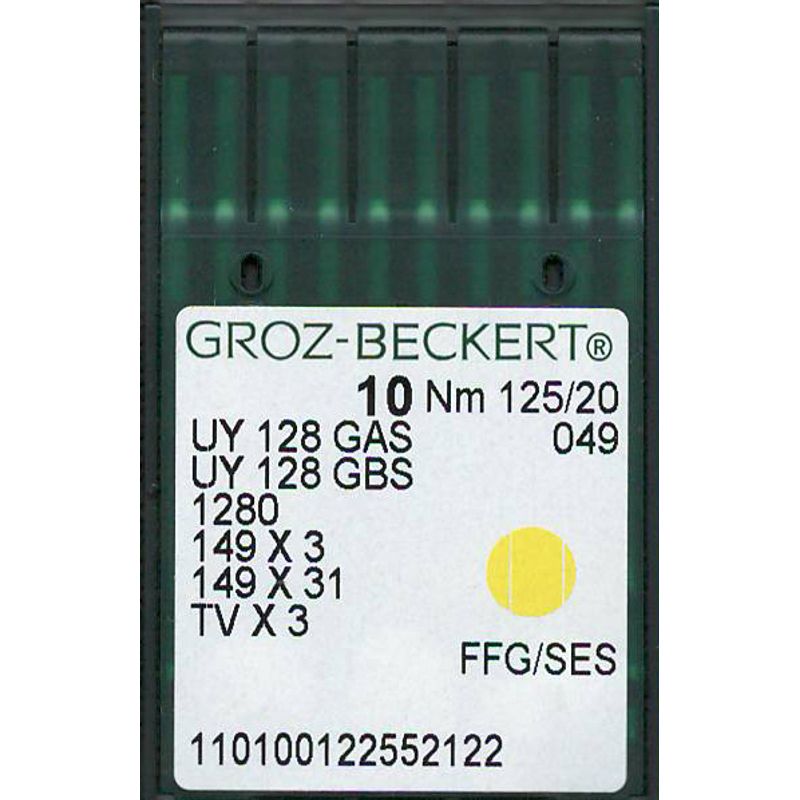 Иглы UY128GAS FFG/SES, №125, GB, (UY128GBS, 1280, 149x3, 149x31, TVx3), 1 уп.=10 шт.