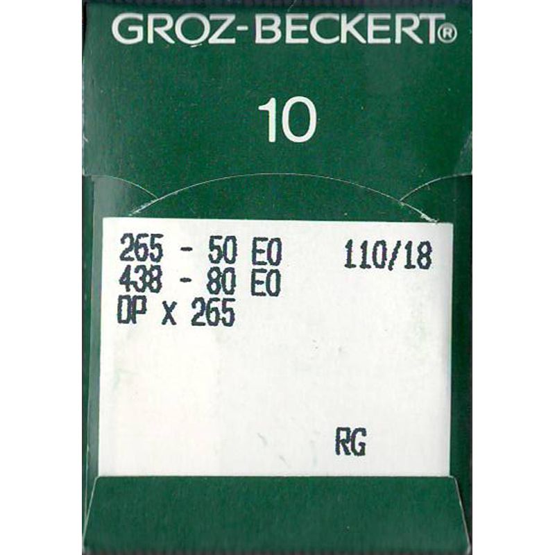 Иглы 265-50 EO RG, №110, GB, (438-80EO, DPx265), 1 уп.=10 шт. Иглы 265-50 EO RG, №110, GB, (438-80EO, DPx265), 1 уп.=10 шт.
