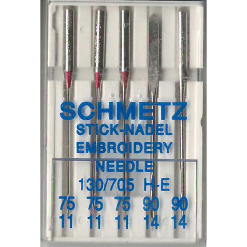 Иглы для вышивания № MIX, SC, (130/705 H-E): 75/11(3), 90/14(2), 1 уп.=5 шт.