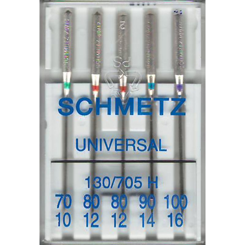 Иглы универсальные №MIX, SC, (HAx1, 130/705H): 70/10(1); 80/12(2); 90/14(1); 100/16(1) 1 уп.=5 шт.