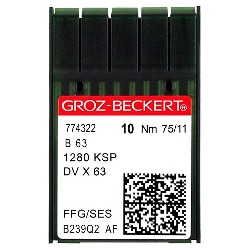 Иглы B63 FFG/SES, №75, GB, (1280KSP, DVx63), 1 уп.=10 шт.