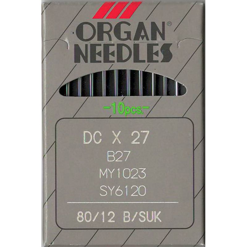 Иглы B27 FG/SUK, № 80, OR, (81x1, DCx27, DCx1, MY1023, SY6120), 1 уп.=10 шт.