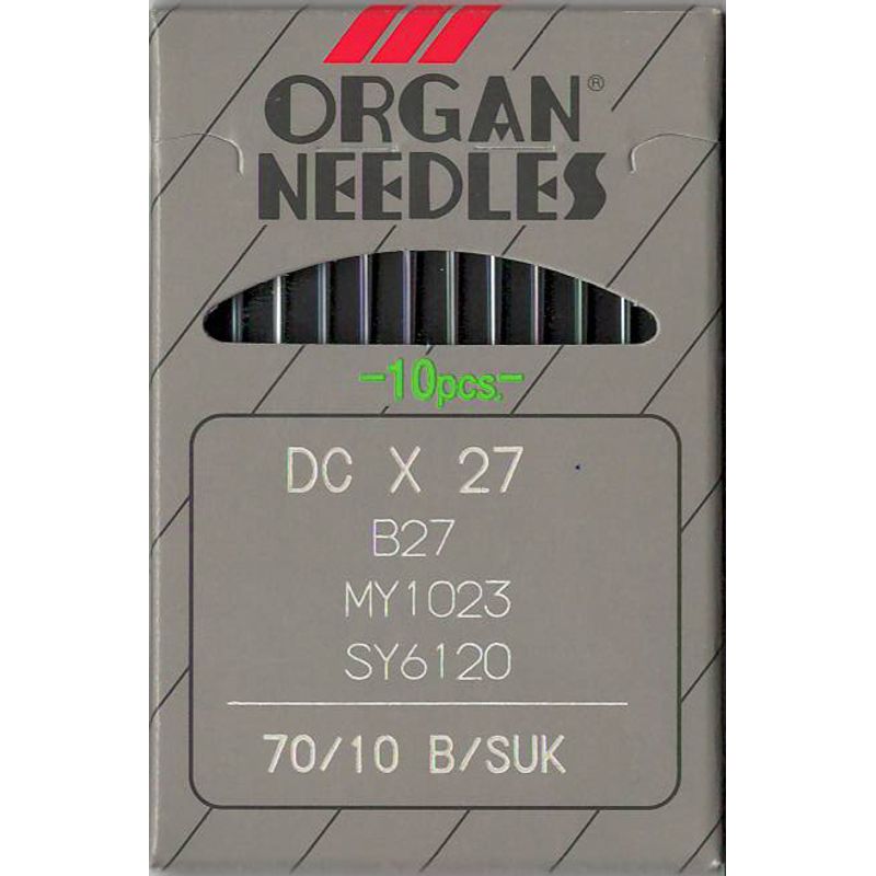 Иглы B27 FG/SUK, № 70, OR, (81x1, DCx27, DCx1, MY1023, SY6120), 1 уп.=10 шт.