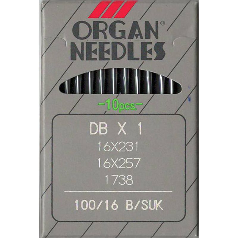 Иглы DBx1 FG/SUK, №100, OR, (1738, 16x257, 71x1, 16x231, 287WH, DBx257), 1уп. =10шт