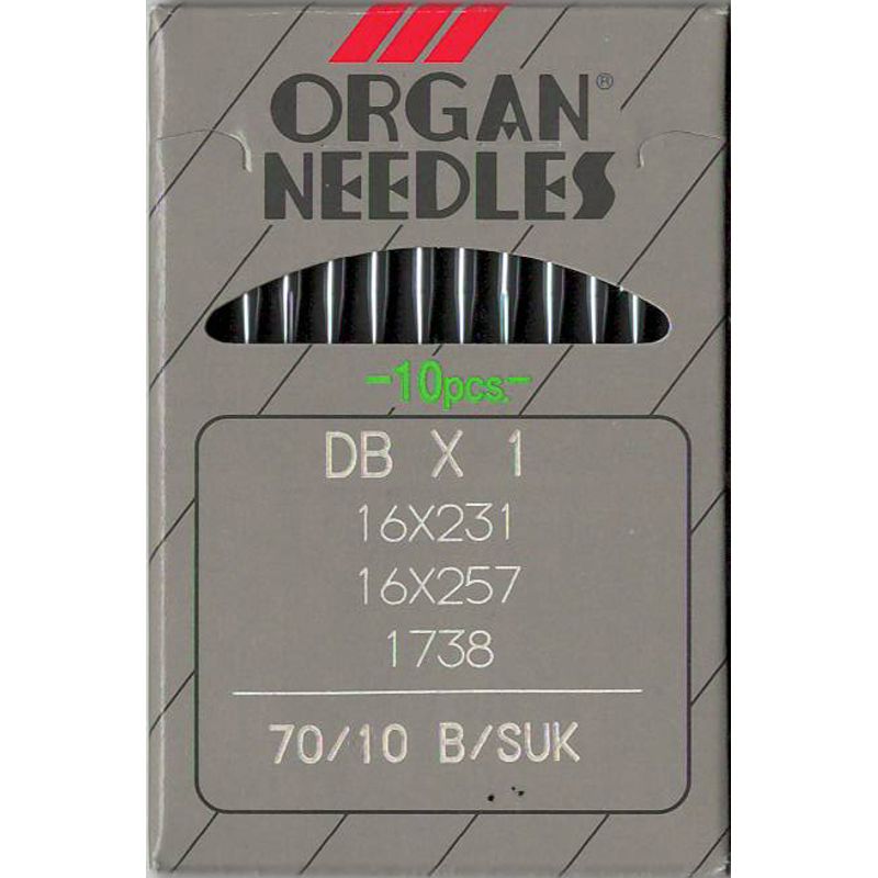 Иглы DBx1 FG/SUK, № 70, OR, (1738, 16x257, 71x1, 16x231, 287WH, DBx257), 1 уп.=10 шт.