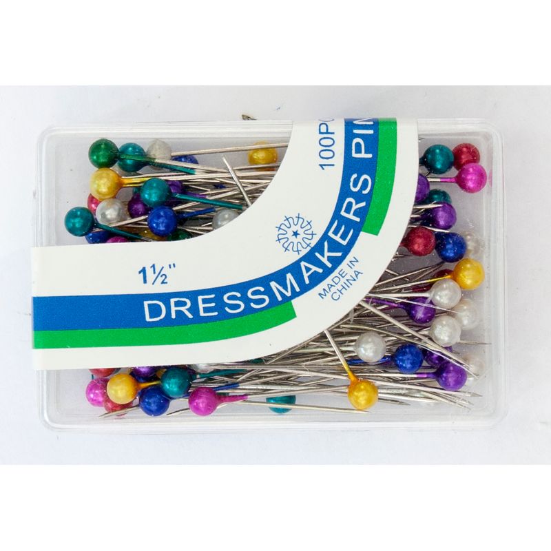 Булавки 38мм с пластиковой головкой 4*4 мм, 100шт, перламутровые, проз. коробка