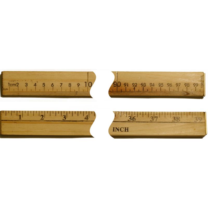 Линейка раскройная 100см деревянная, с металлическими концами