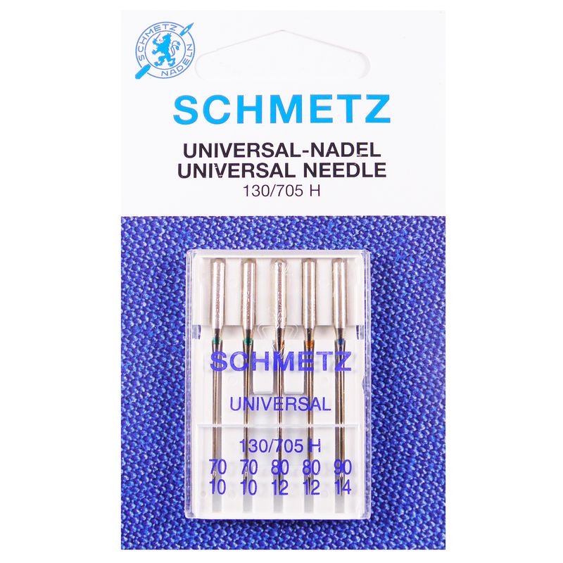 Иглы универсальные №MIX, SC, (HAx1, 130/705H): 70/10(2); 80/12(2); 90/14(1) 1 уп.=5 шт.