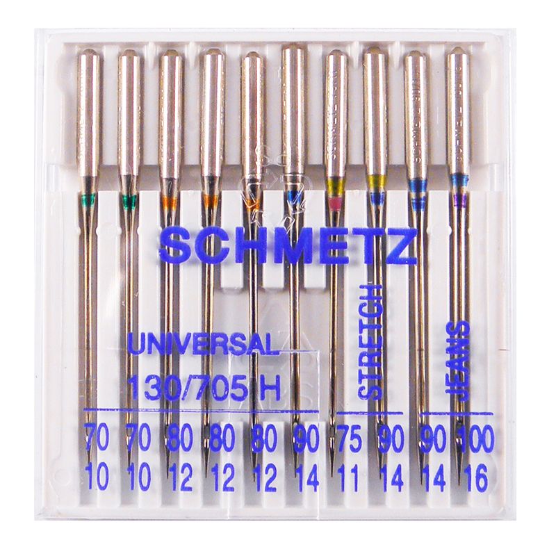 Иглы комби, SC, 130/705Н 70/10(2); 80/12(3); 90/14(1); S75/11(1), 90/14(1); J90/14(1), 100/16(1) 1уп =10 шт.