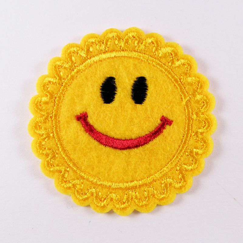 Нашивка патч, термоклеевая, 50мм х 50мм, (Солнце-смайл)