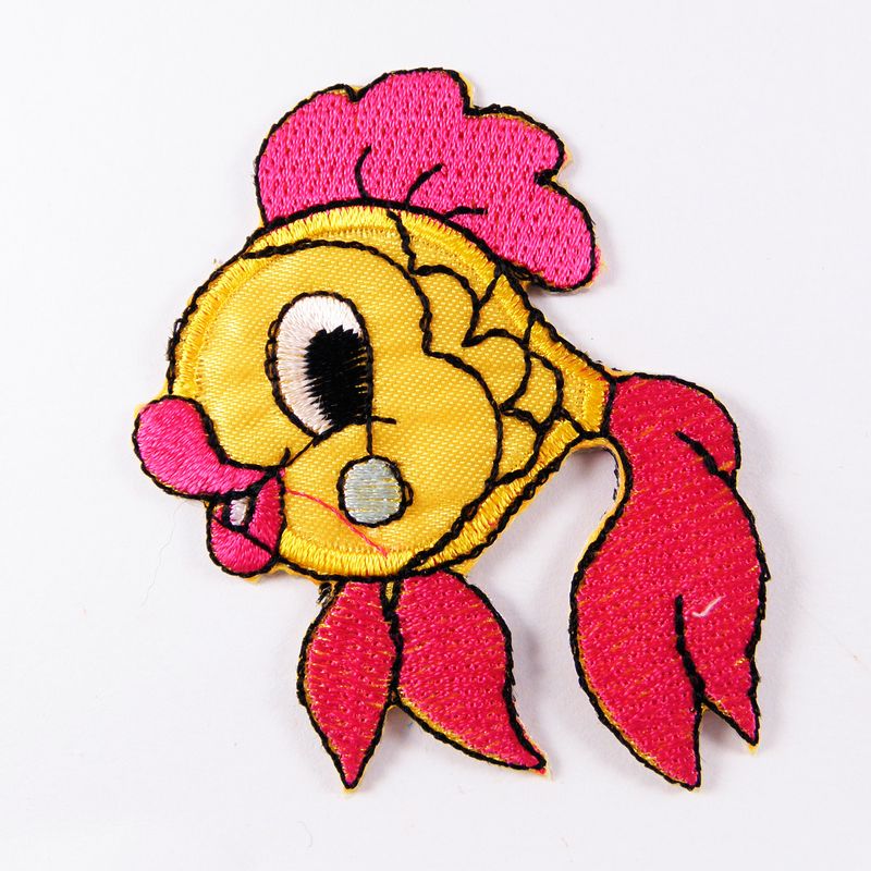 Нашивка патч, термоклеевая, 65мм х 55мм, (Рыбка)