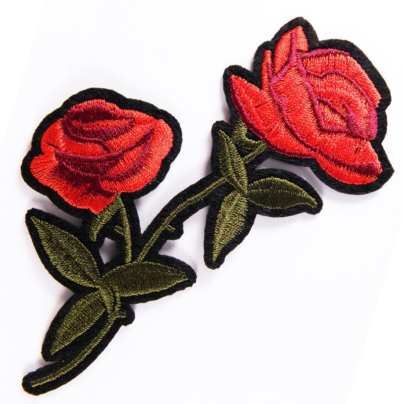 Нашивка патч, термоклеевая, 120мм х 60мм, (Квитка-роза)