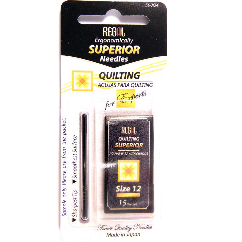 Иглы для стежков, квилтинга (Quilting), №12, 0, 53x24, 40мм, сер. ушко, 500Q4, (16шт)