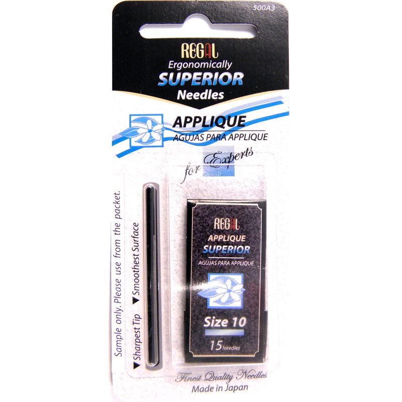 Иглы для аппликаций (Applique), №10, 0, 46x33, 30мм, сер. ушко, 500A3, (16шт)