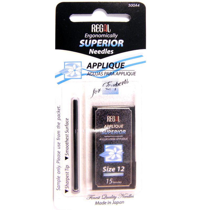 Иглы для аппликаций (Applique), №12, 0, 46x28, 80мм, сер. ушко, 500A4, (16шт)