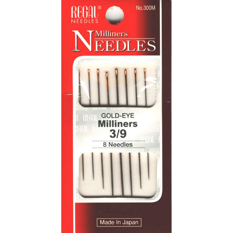 Иглы швейные Шляпные (Milliners), № 3/9, зол. ушко, 300M, (8шт)
