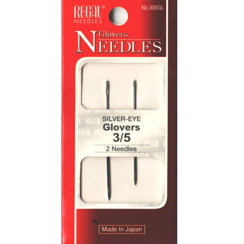 Иглы трехгранные для пошива кожи и меха (Glovers), № 3/5, серебряное ушко, 300GL, (2шт)