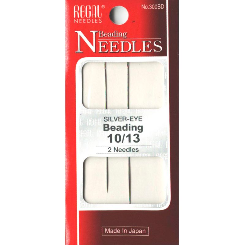 Иглы для бисера (Beading), № 10/13, серебряное ушко, 300BD, (2шт)