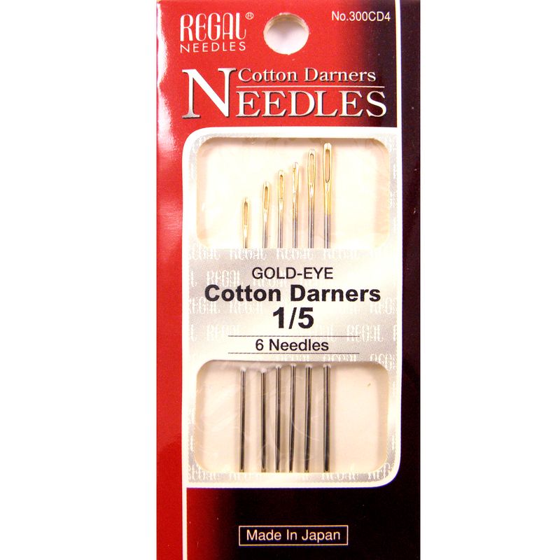 Иглы штопальные (Cotton Darners), № 1/5, золотое ушко, 300CD4, (6шт)
